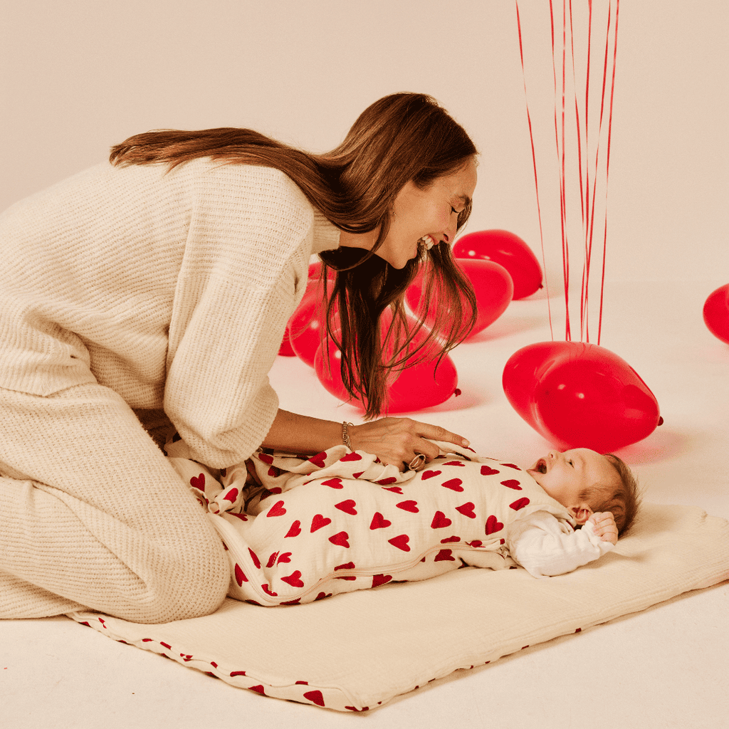 Couverture double gaze - Coeur