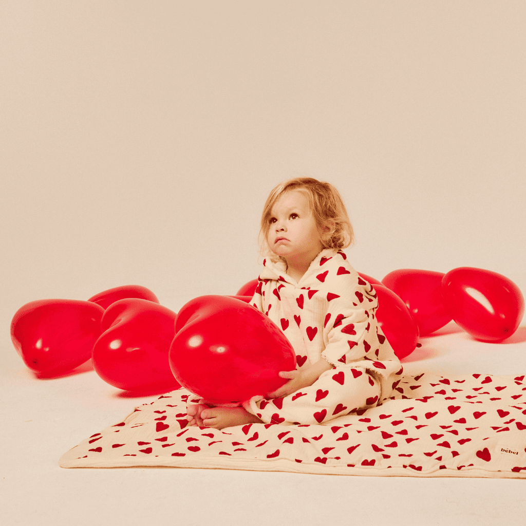 Couverture double gaze - Coeur