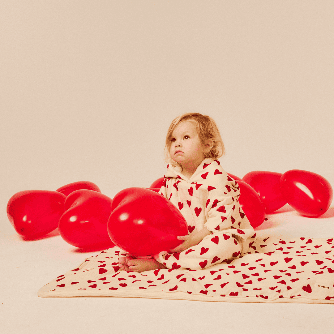 Couverture double gaze - Coeur